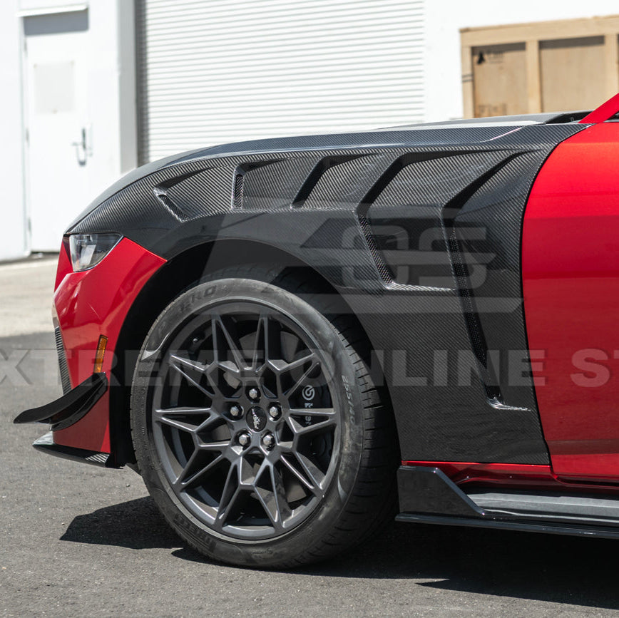 2024-Up Ford Mustang S650 GTD Style Carbon Fiber Front Side Vented Fenders image 8