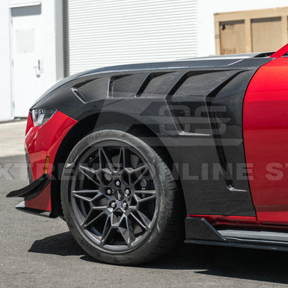 2024-Up Ford Mustang S650 GTD Style Carbon Fiber Front Side Vented Fenders image 8