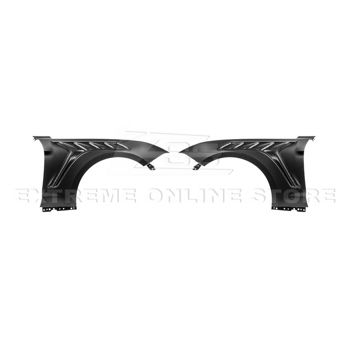 2018-23 Ford Mustang S550 | GTD Style Primed Black Front Side Vented Fenders image 22