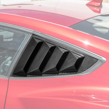 2024-Up Ford Mustang Carbon Fiber Side Quarter Window Louver Sun Shade Cover image 2