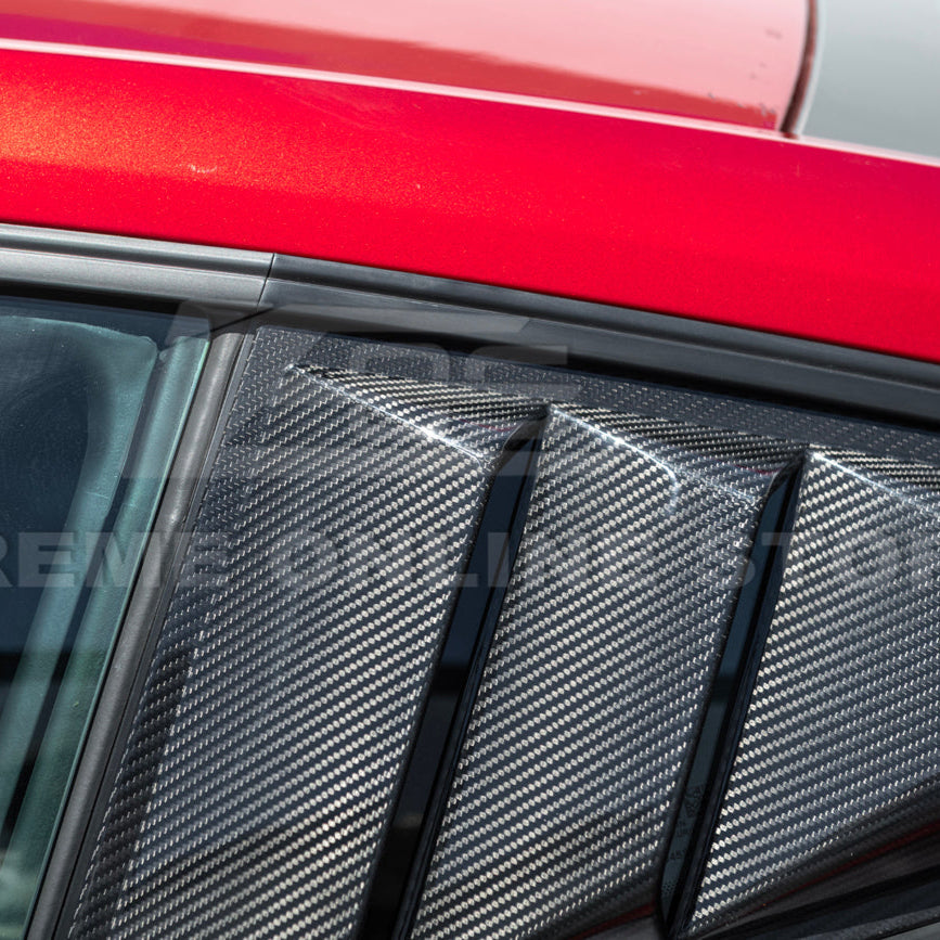 2024-Up Ford Mustang Carbon Fiber Side Quarter Window Louver Sun Shade Cover image 13