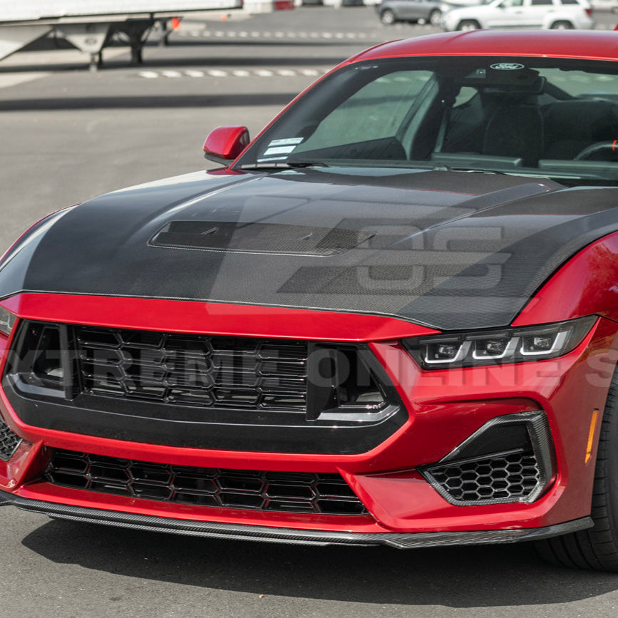 2024-Up Ford Mustang Front Bumper Hood Vented Cover image 4