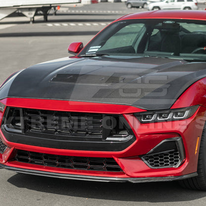 2024-Up Ford Mustang Front Bumper Hood Vented Cover image 4