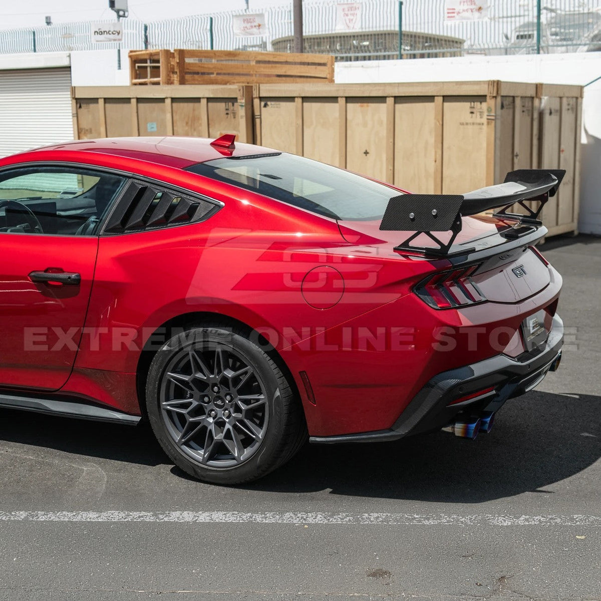 2024-Up Ford Mustang Carbon Fiber Side Quarter Window Louver Sun Shade Cover image 8