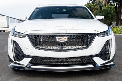 2020-24 Cadillac CT5-V Blackwing Package Style Carbon Fiber Front Lip Splitter Canards image 4