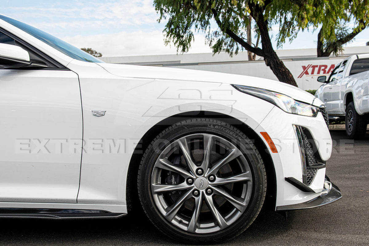 2020-24 Cadillac CT5-V Blackwing Package Style Carbon Fiber Front Lip Splitter Canards image 6