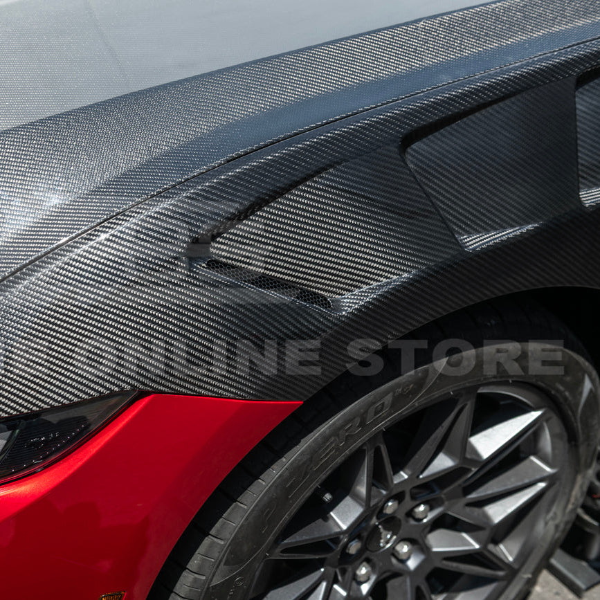2024-Up Ford Mustang S650 GTD Style Carbon Fiber Front Side Vented Fenders image 12