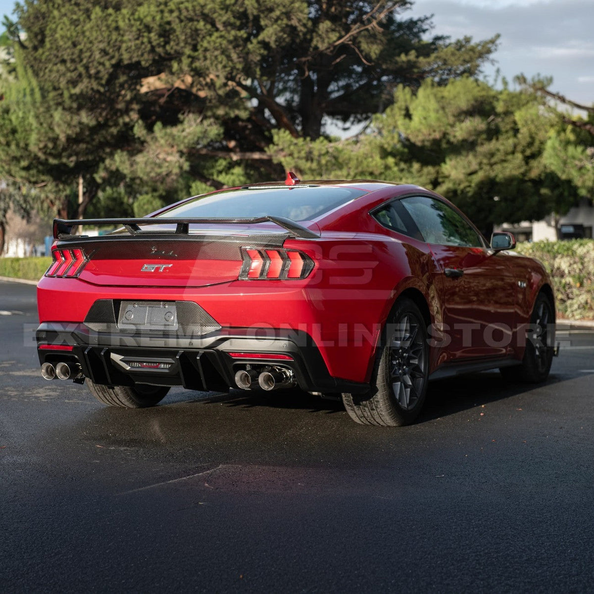 2024+ Ford Mustang V2 Package Carbon Fiber Rear Bumper Diffuser image 7