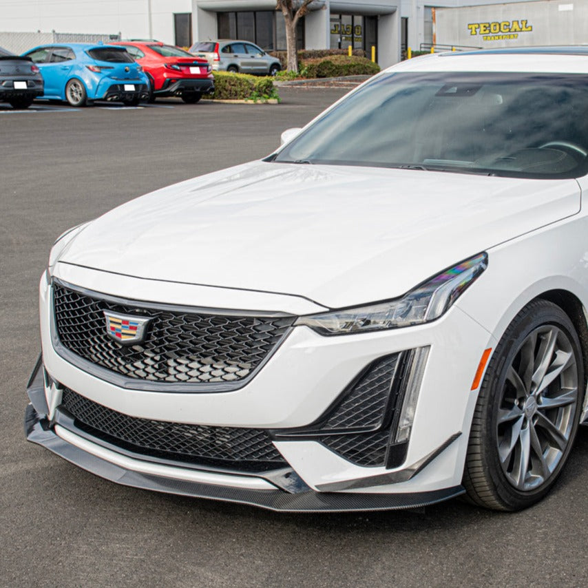 2020-24 Cadillac CT5-V Blackwing Package Style Carbon Fiber Front Lip Splitter Canards image 2