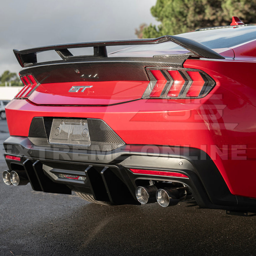 2024+ Ford Mustang V2 Package Carbon Fiber Rear Bumper Diffuser image 8