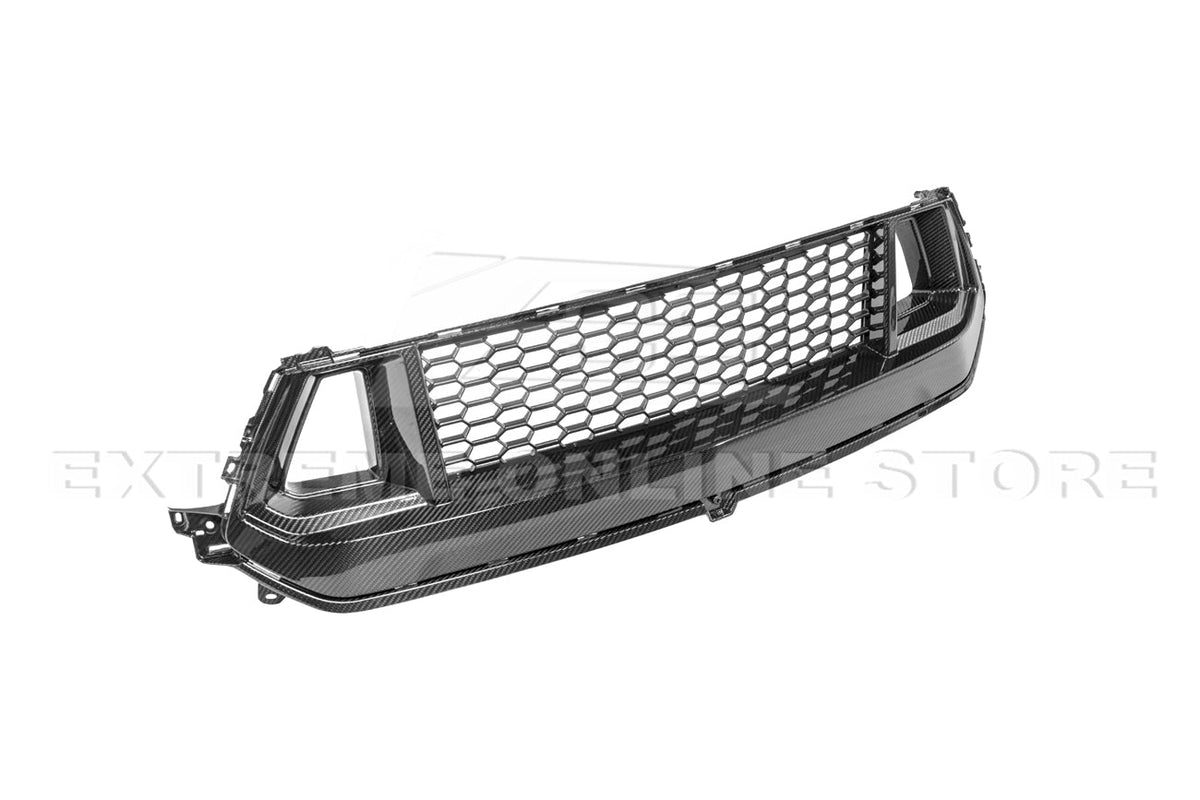 2024+ Ford Mustang DRY CARBON FIBER Front Upper Grille W/ GT Mesh Cover image 7
