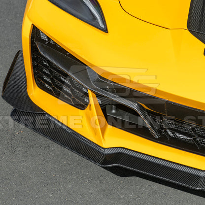 Corvette C8 Z06 / E-Ray DRY CARBON FIBER Front Splitter & Canards [Z07 Extended Package] image 15