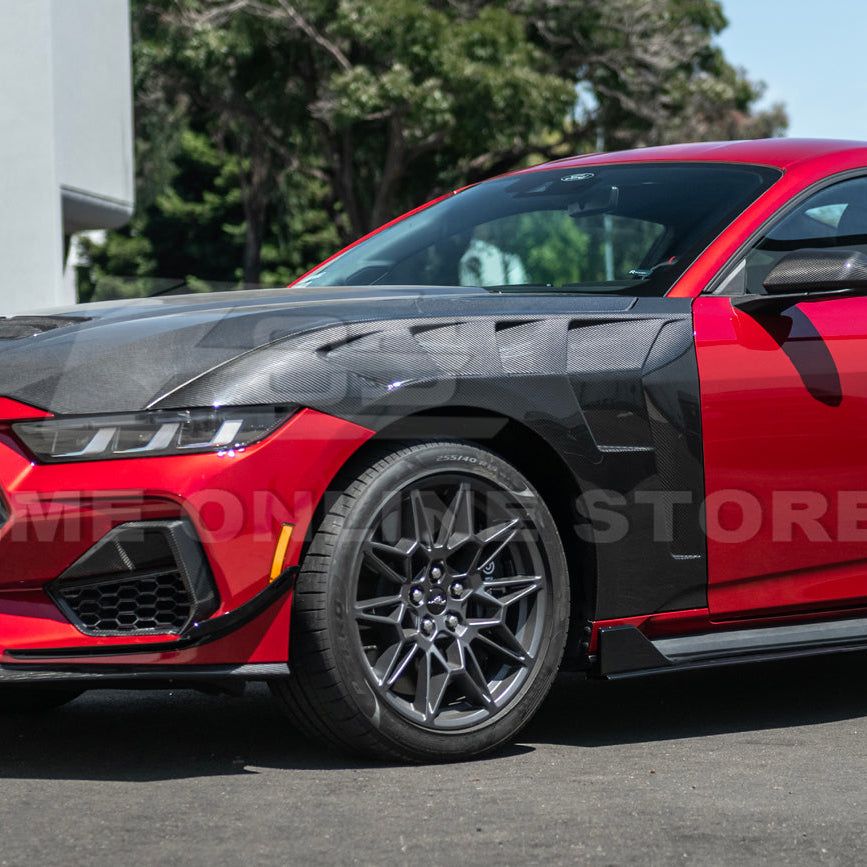 2024-Up Ford Mustang S650 GTD Style Carbon Fiber Front Side Vented Fenders image 4