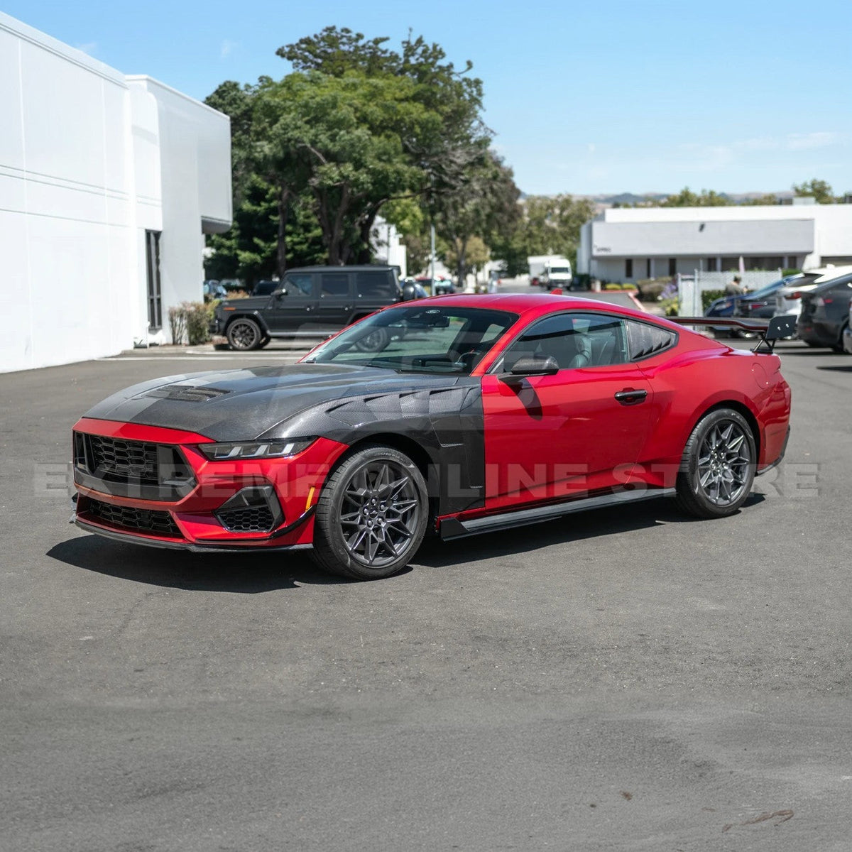 2024-Up Ford Mustang Carbon Fiber Side Quarter Window Louver Sun Shade Cover image 3