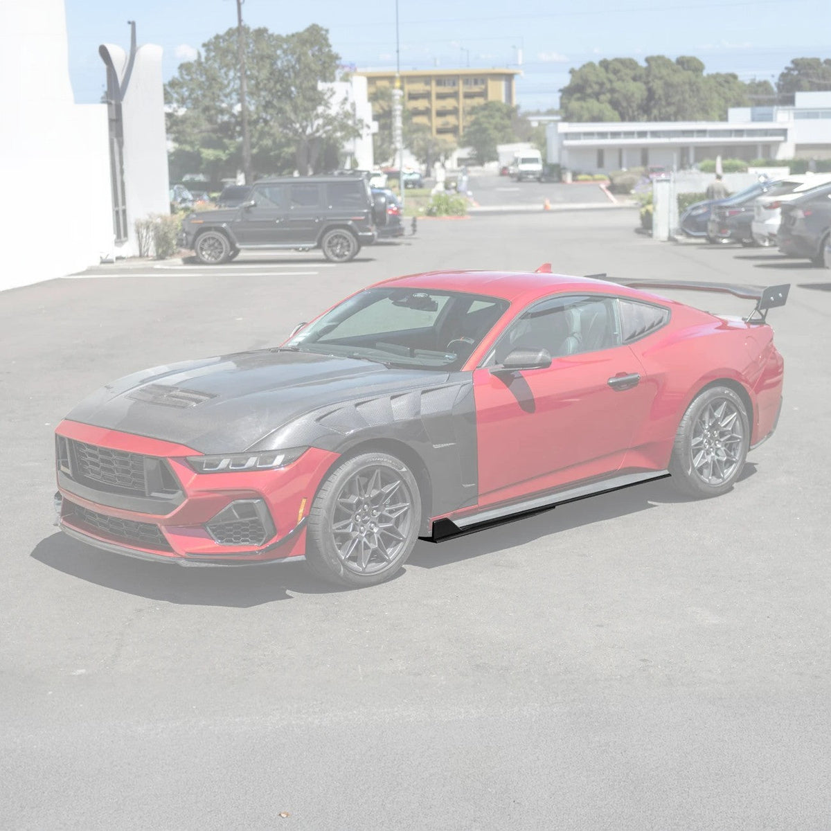 2024-Up Ford Mustang GT500 Style Add-On Side Skirts Extension image 2