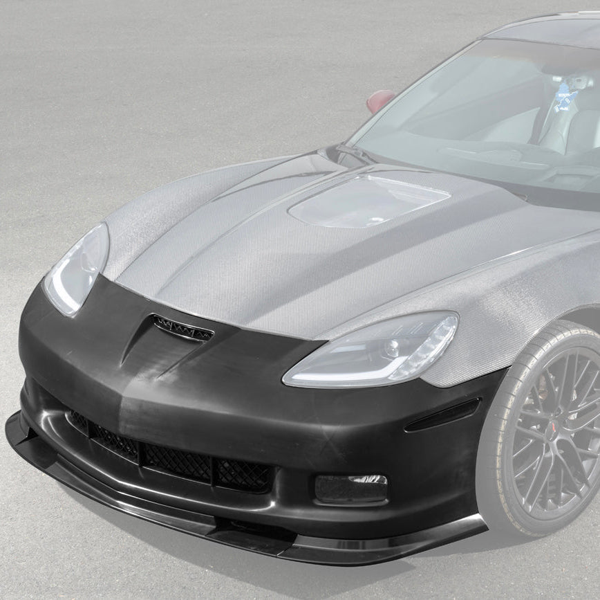 2005-13 Corvette C6 | ZR1 Style Primed Full Front Bumper Cover Lip image 2