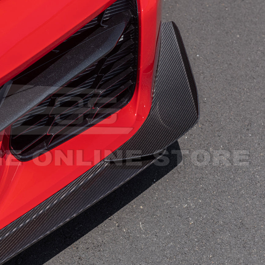 Chevrolet Corvette C8 Z06 / E-Ray DRY CARBON FIBER Front Side Canards image 37
