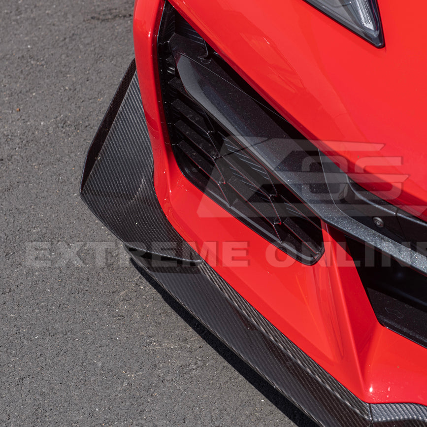 Chevrolet Corvette C8 Z06 / E-Ray DRY CARBON FIBER Front Side Canards image 36