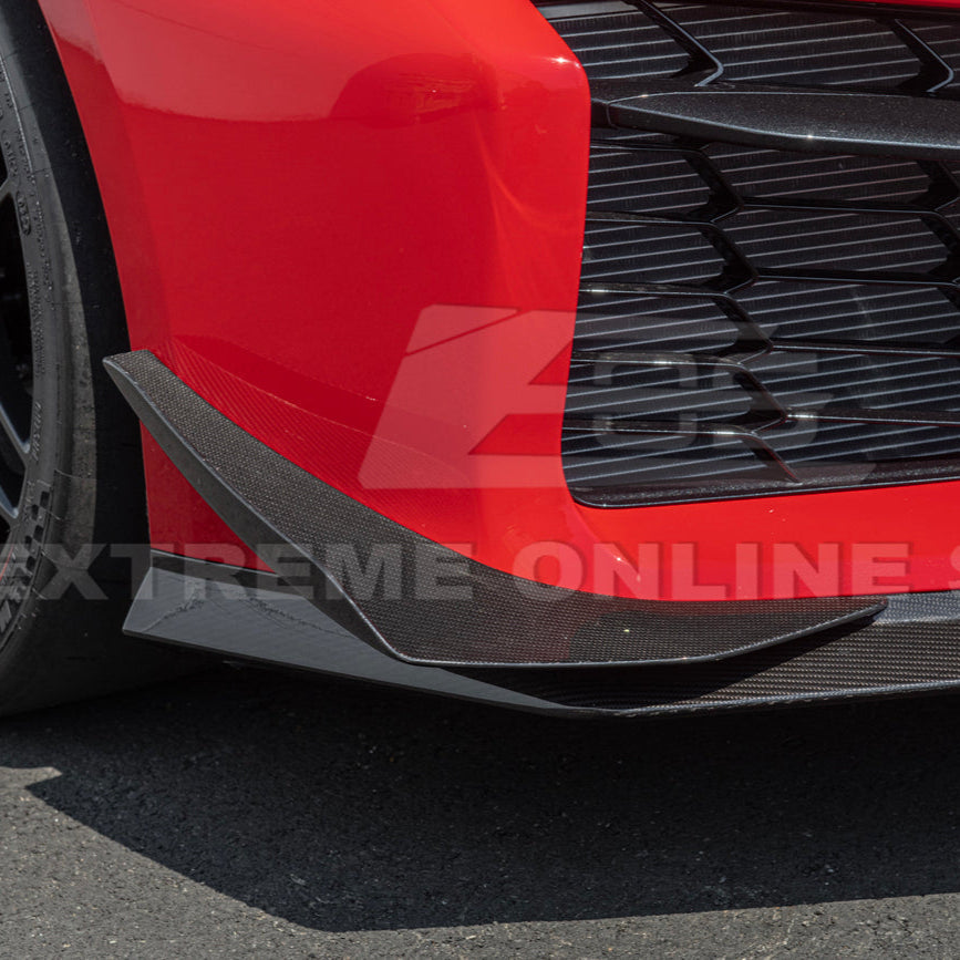 Chevrolet Corvette C8 Z06 / E-Ray DRY CARBON FIBER Front Side Canards image 40