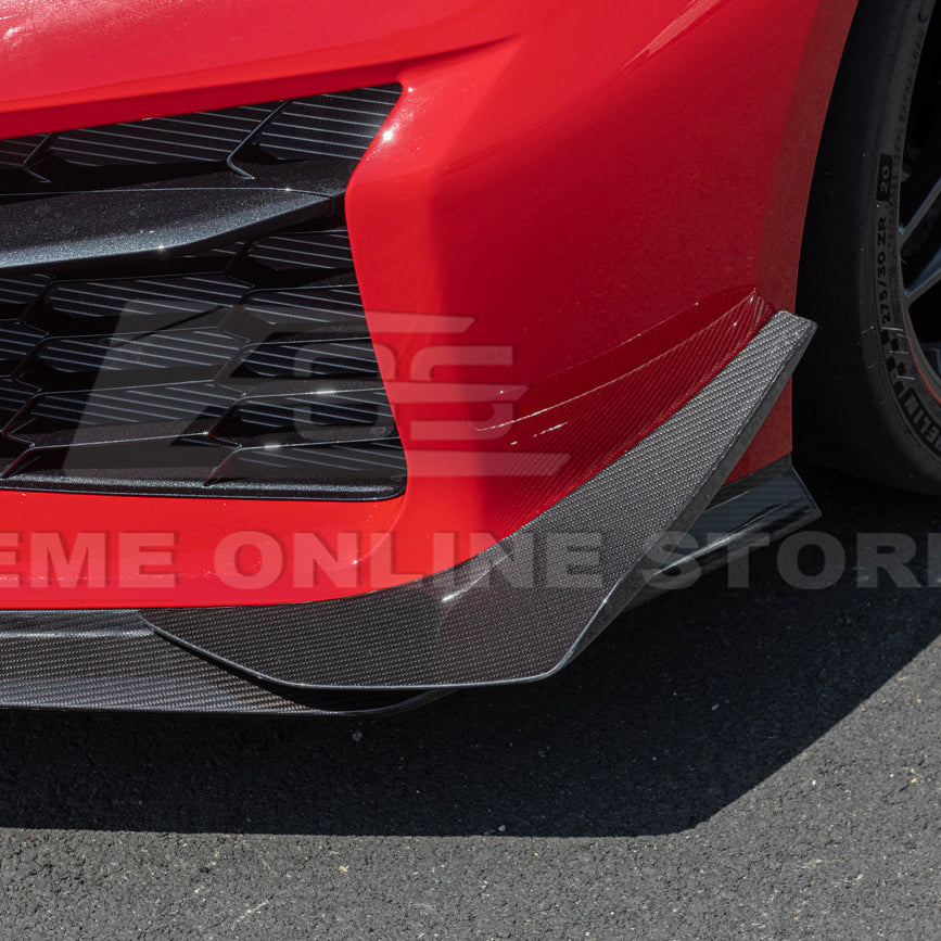 Chevrolet Corvette C8 Z06 / E-Ray DRY CARBON FIBER Front Side Canards image 41