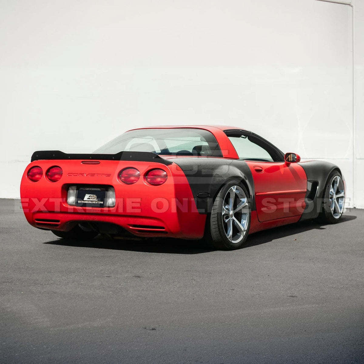 Corvette C5 ZR1 Extended GLOSSY BLACK Rear Trunk Lid Wickerbill Spoiler image 8