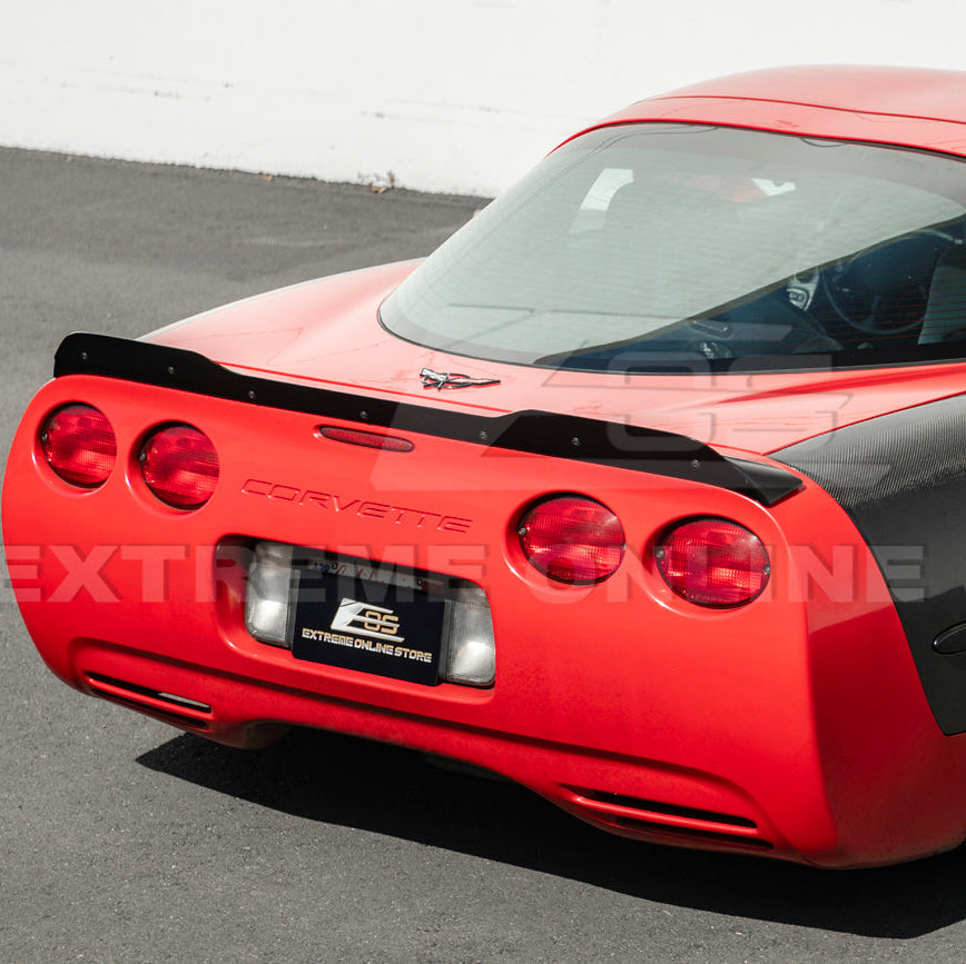 Corvette C5 ZR1 Extended GLOSSY BLACK Rear Trunk Lid Wickerbill Spoiler image 9