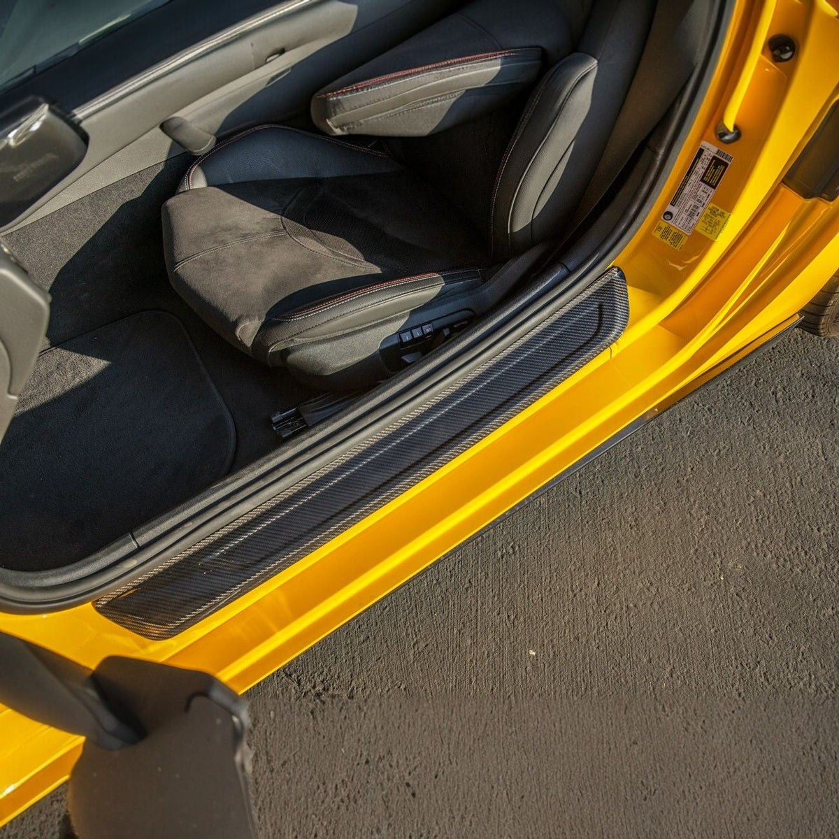 2020-Up Toyota GR Supra Carbon Fiber JDM Factory Style Side Door Sill Plate Cover Pair image 2