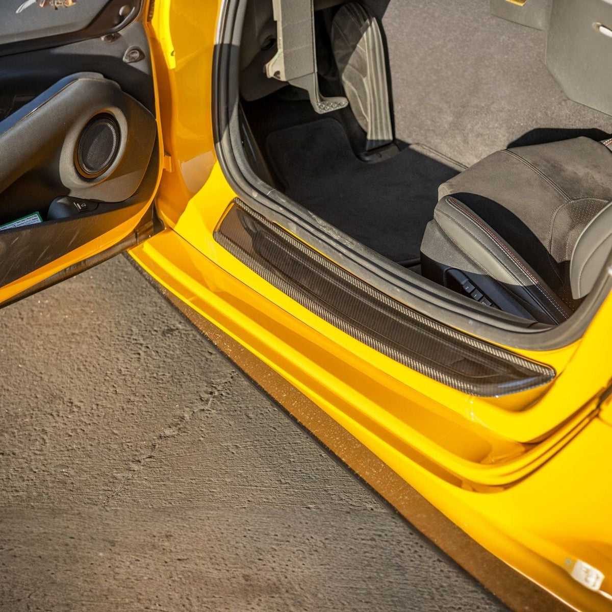 2020-Up Toyota GR Supra Carbon Fiber JDM Factory Style Side Door Sill Plate Cover Pair image 13