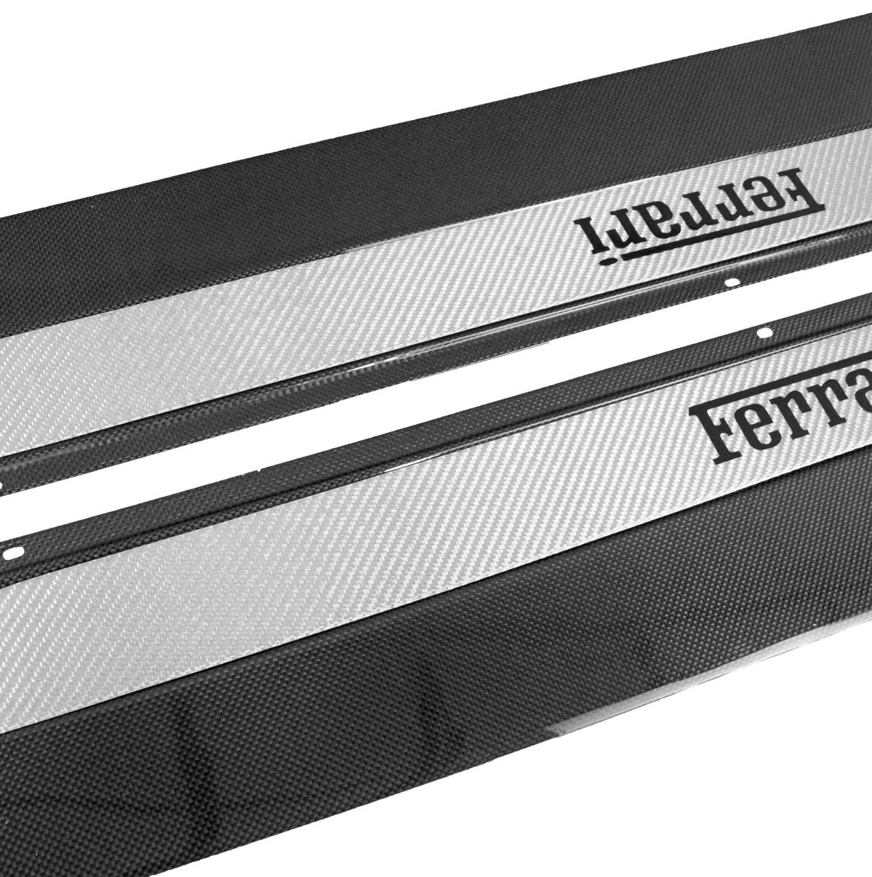 Carbon Fiber, Custom Carbon Fiber Door Steps with Silver Inserts F355 Ferrari