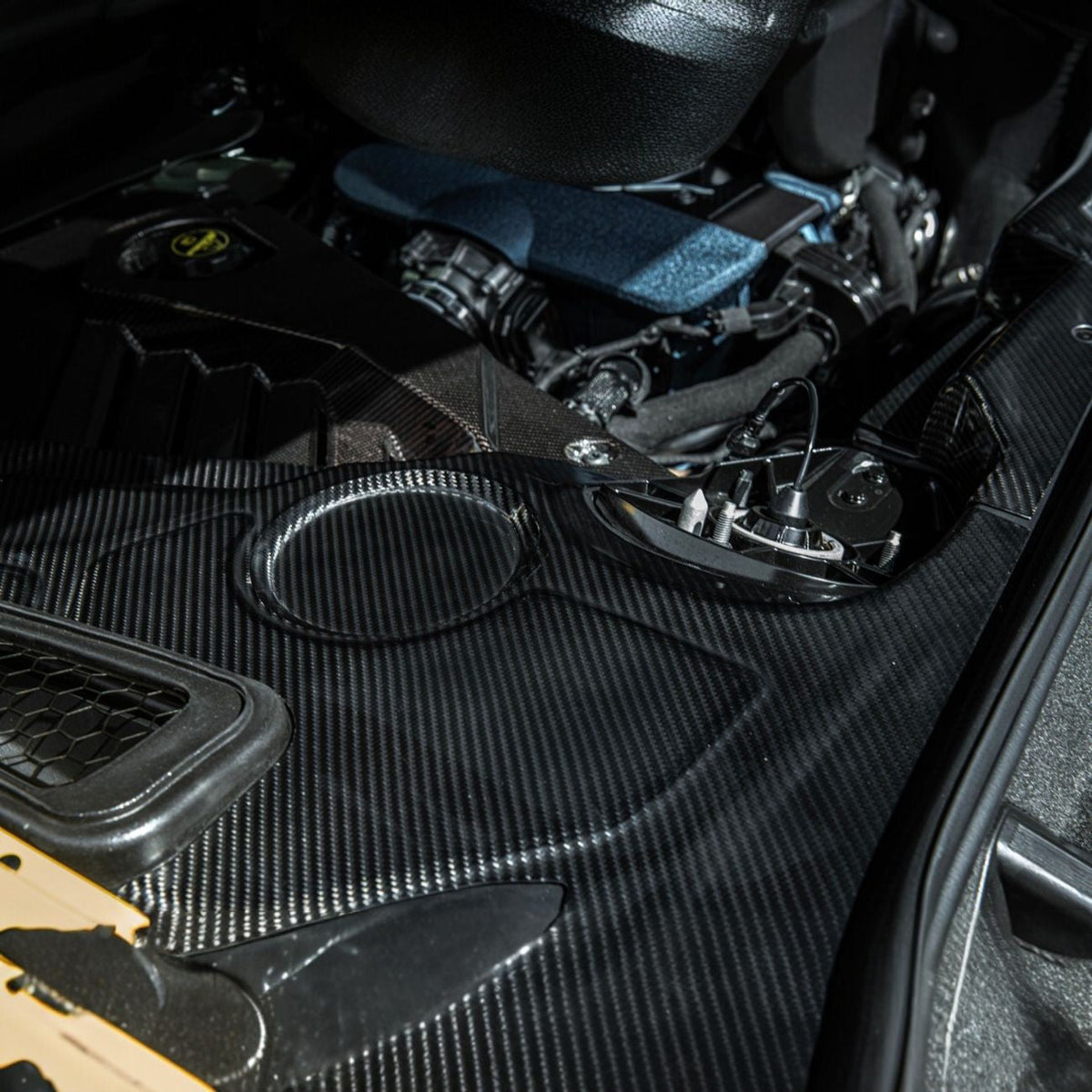 Corvette C8 Carbon Fiber 3-Piece Rear Engine Bay Cover Overlay Panel Set image 7