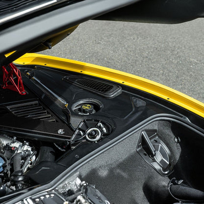 Corvette C8 Carbon Fiber 3-Piece Rear Engine Bay Cover Overlay Panel Set image 8