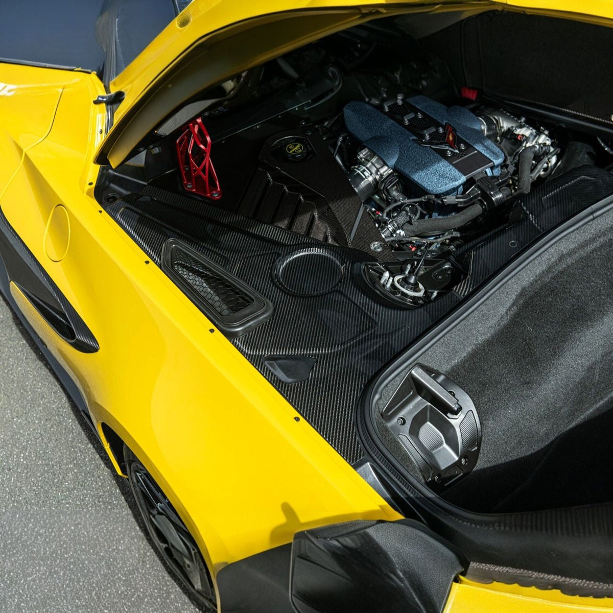 Corvette C8 Carbon Fiber 3-Piece Rear Engine Bay Cover Overlay Panel Set image 10