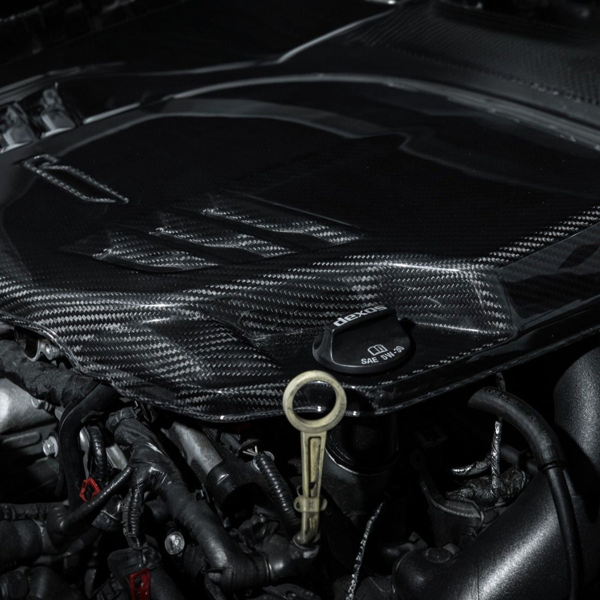 2022-Up Cadillac CT5-V Blackwing Dry Carbon Fiber Front Bumper Engine Cover image 5
