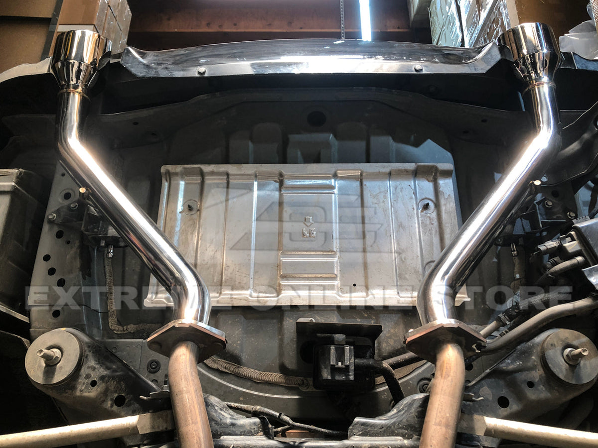2014-Up Infiniti Q50 Muffler Delete Axle Back 4.5 Dual Tips Exhaust image 16