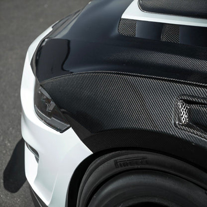 2018-2023 Ford Mustang Dry Carbon Fiber GT500 Style Side Vented Fender Pair image 4
