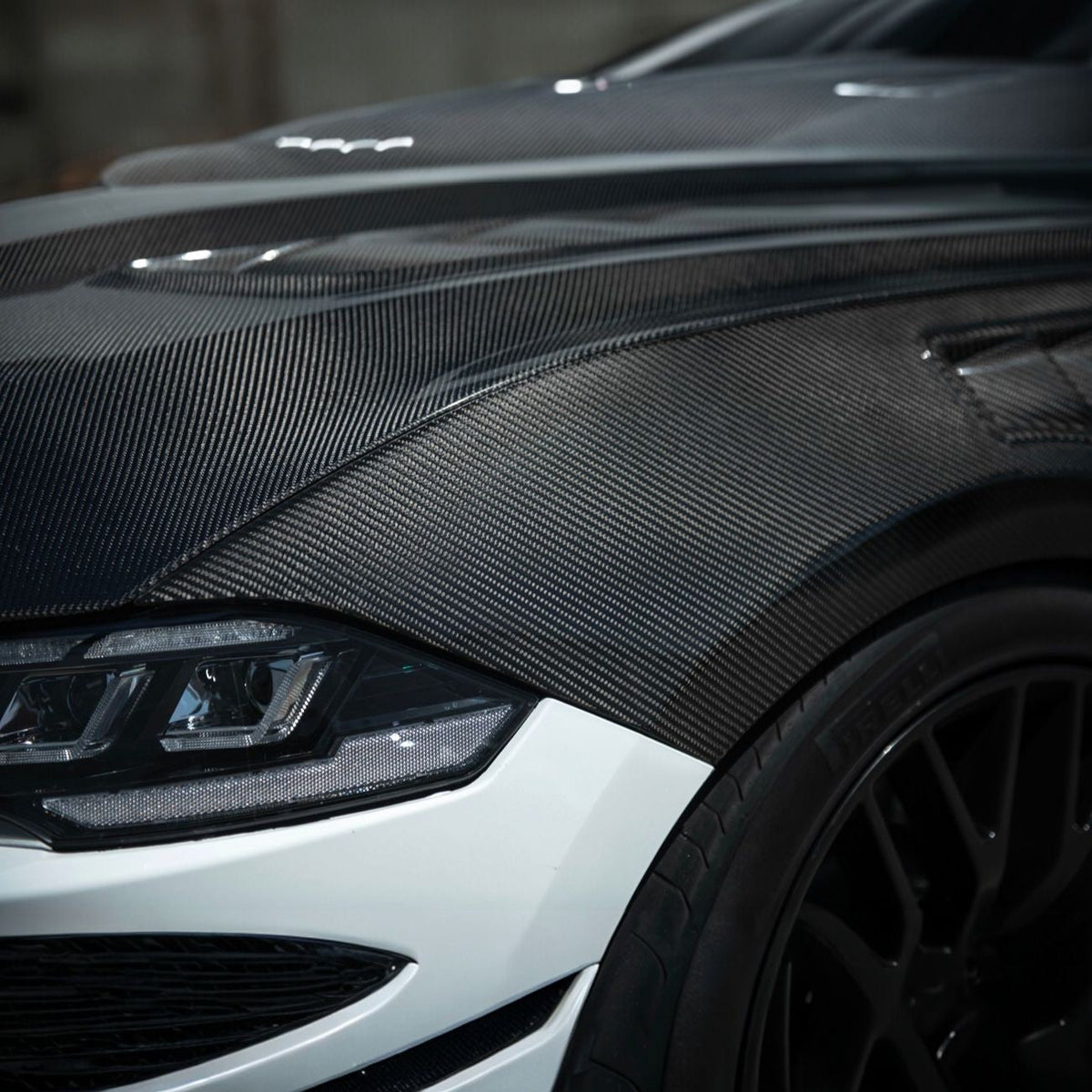2018-2023 Ford Mustang Dry Carbon Fiber GT500 Style Side Vented Fender Pair image 5