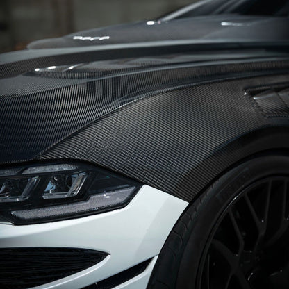 2018-2023 Ford Mustang Dry Carbon Fiber GT500 Style Side Vented Fender Pair image 5