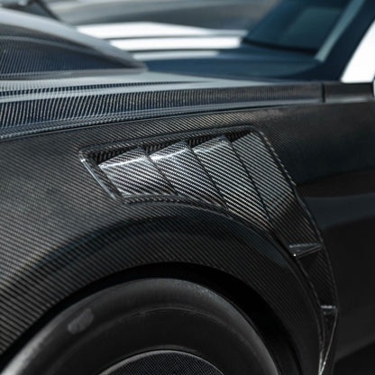 2018-2023 Ford Mustang Dry Carbon Fiber GT500 Style Side Vented Fender Pair image 6