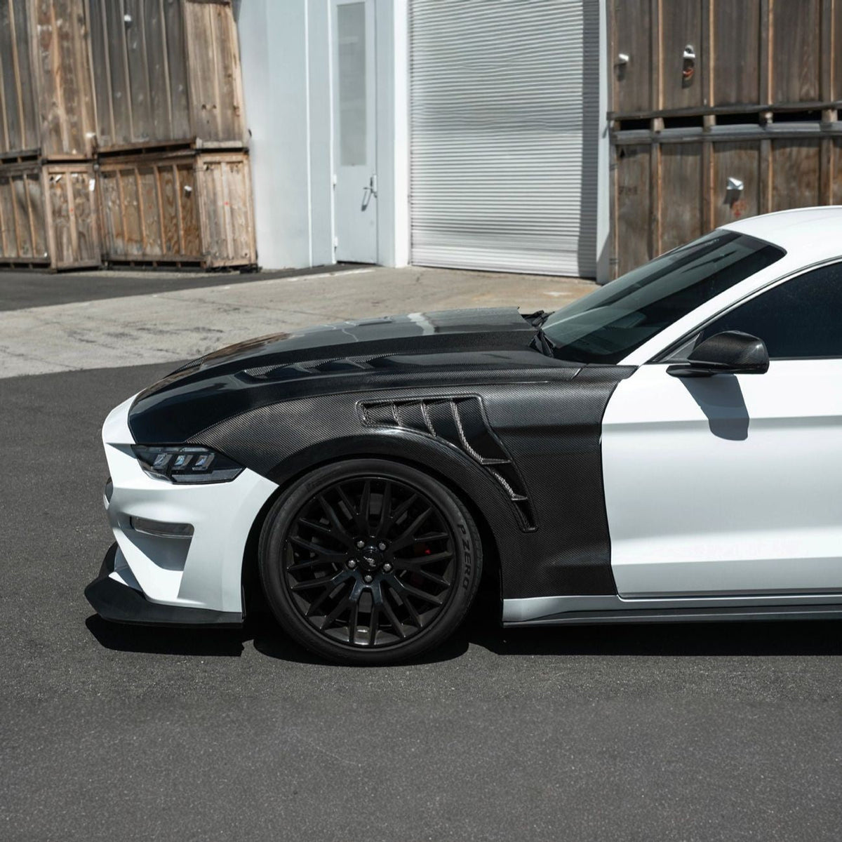 2018-2023 Ford Mustang Dry Carbon Fiber GT500 Style Side Vented Fender Pair image 8
