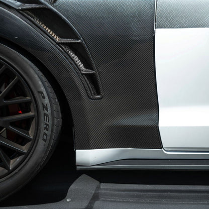 2018-2023 Ford Mustang Dry Carbon Fiber GT500 Style Side Vented Fender Pair image 11
