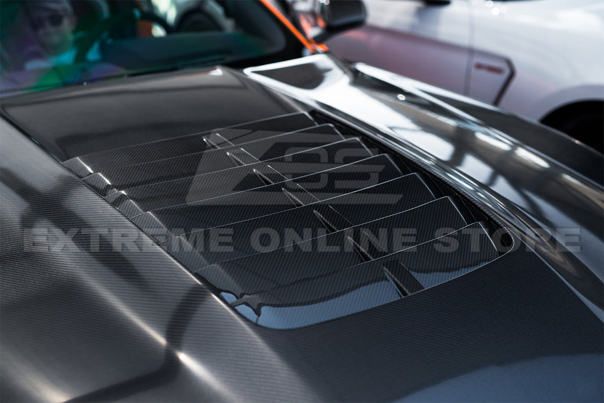 2020-23 Ford Mustang GT500 DRY CARBON FIBER Front Hood Vent image 3