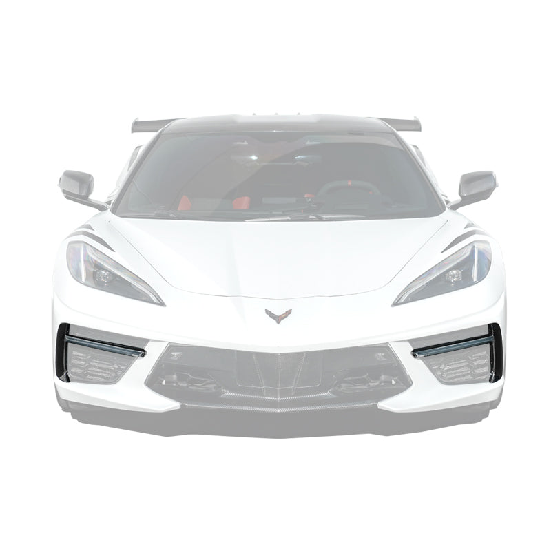 2020-Up Corvette C8 DRY CARBON FIBER Sequential LED DRL Light Bar Bezel Insert image 1