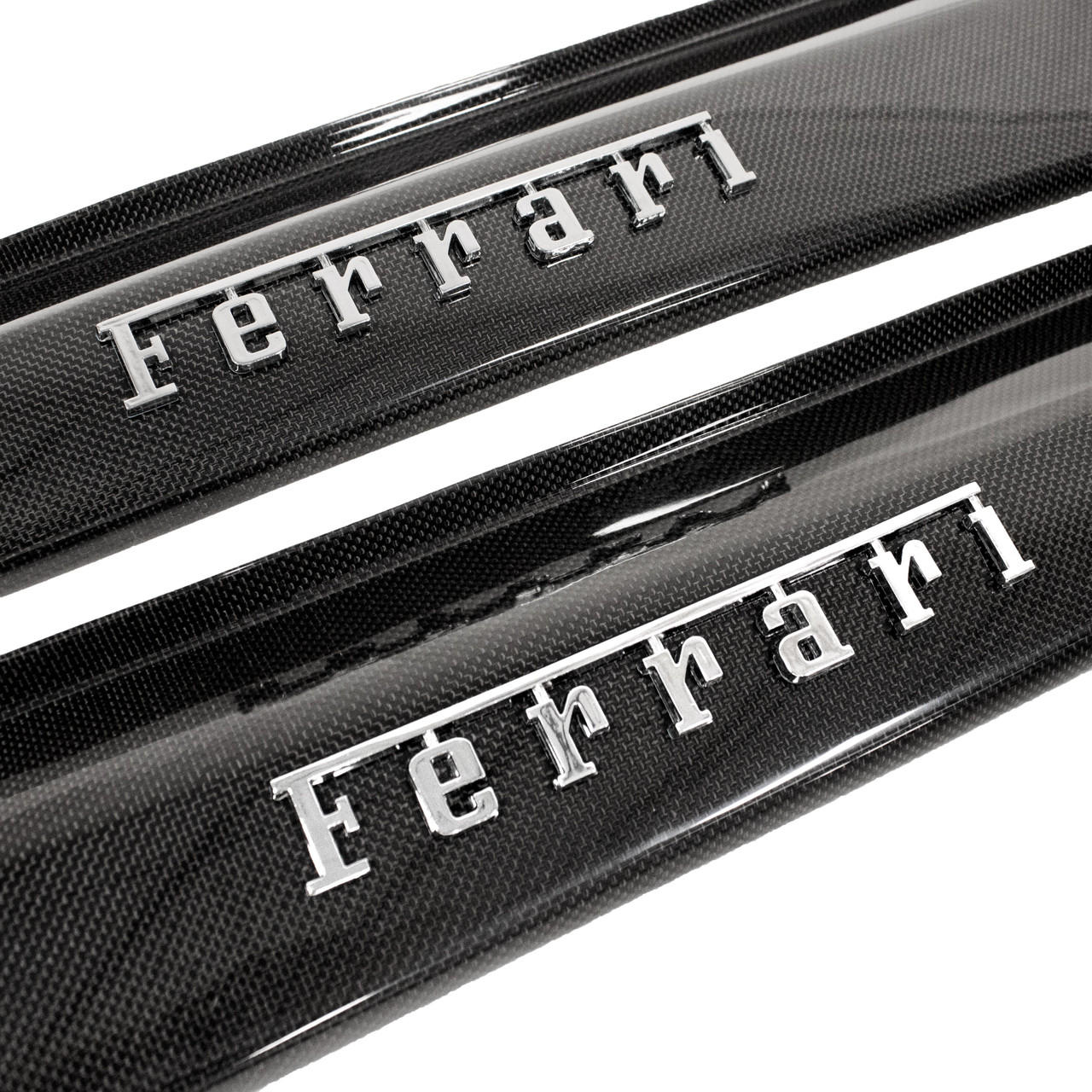 Carbon Fiber Door Steps with Raised Chrome "Ferrari" Script Ferrari F430