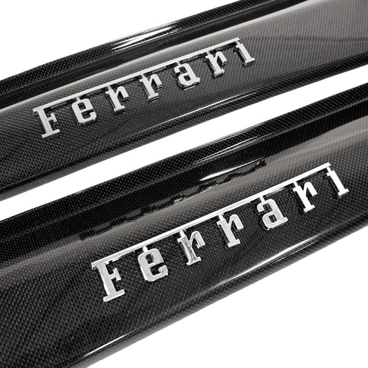 Carbon Fiber Door Steps with Raised Chrome "Ferrari" Script Ferrari F430