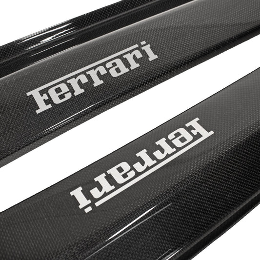 Carbon Fiber OEM Door Sills Embedded "Ferrari" Silver Script - Ferrari F430