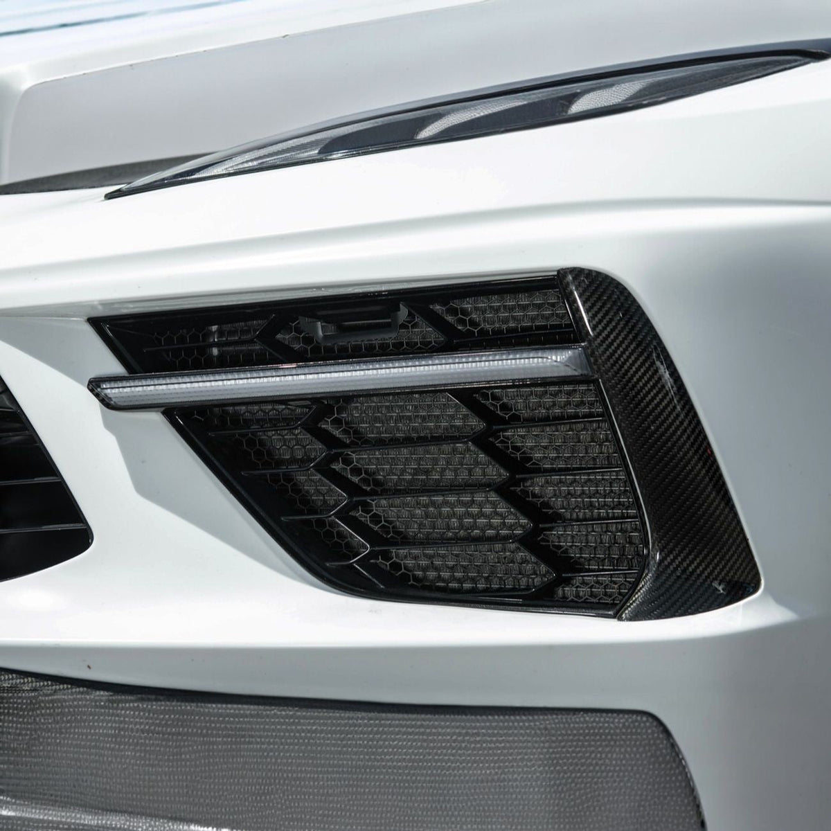 Corvette C8 Front Bumper Lower Air Inlet Mesh Grille Guards image 6