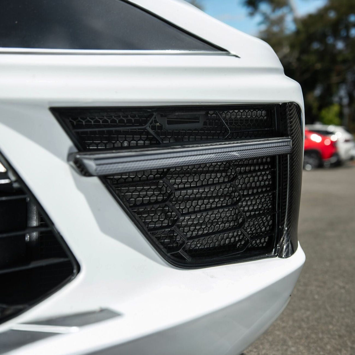 Corvette C8 Front Bumper Lower Air Inlet Mesh Grille Guards image 11