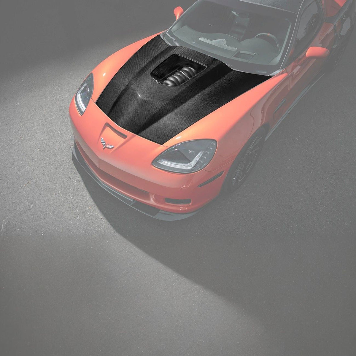 Corvette C6 Carbon Fiber ZR1 Cowl Raised Style Replacement Hood Panel Cover image 4