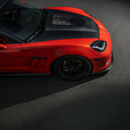 Corvette C6 Carbon Fiber ZR1 Cowl Raised Style Replacement Hood Panel Cover image 7