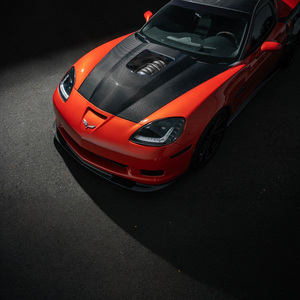 Corvette C6 Carbon Fiber ZR1 Cowl Raised Style Replacement Hood Panel Cover image 8
